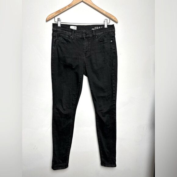 Gap 1969 Legging Jean 28 Regular Black Denim Skinny Winter Comfy Dark Western - Picture 2 of 6
